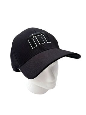 Travis Mathew Size L/XL Black White Embroidered Logo Golf Hat Flexfit Outdoor